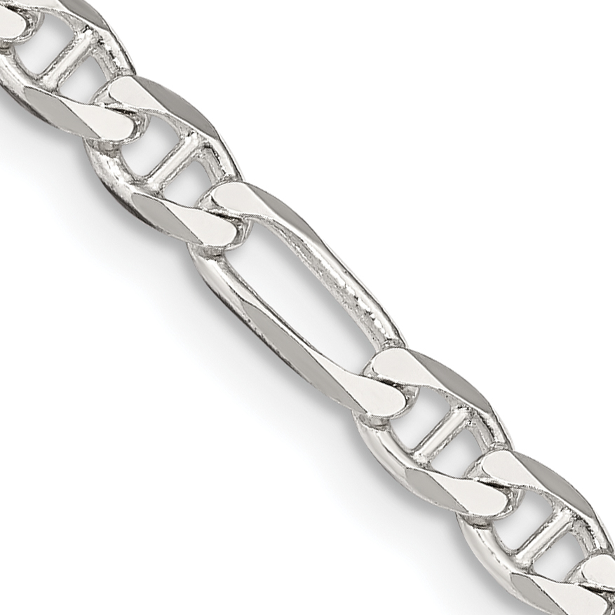 Sterling Silver 3.75mm Figaro Anchor Chain (QAF100-20)