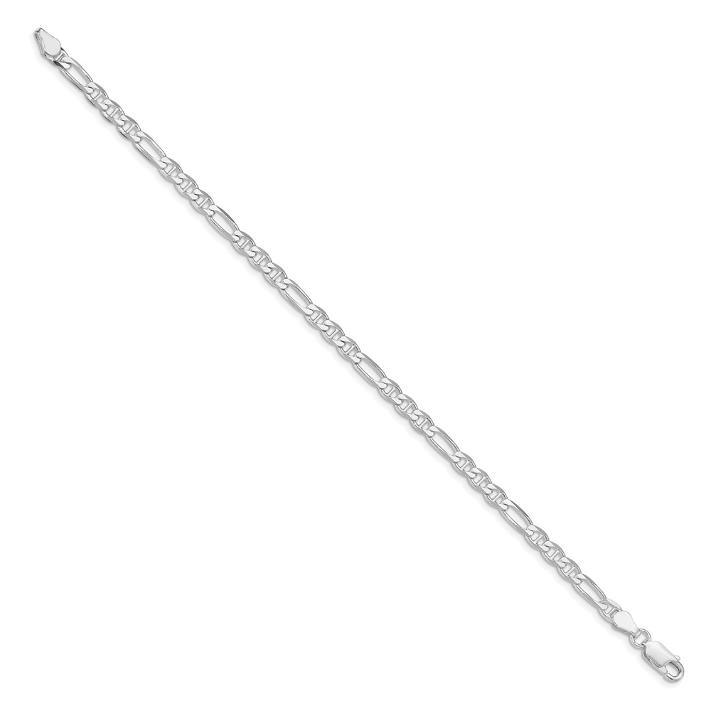 Sterling Silver Rhodium-plated 3.75mm Figaro Anchor Chain (QAF100R-8)