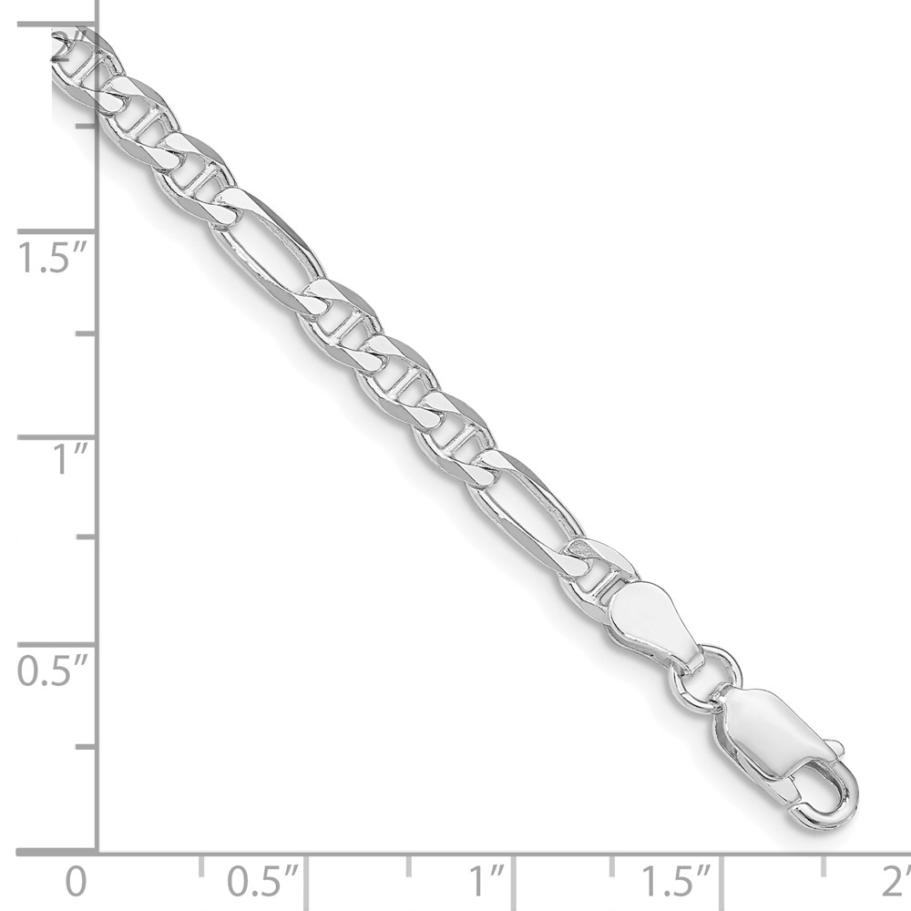 Sterling Silver Rhodium-plated 3.75mm Figaro Anchor Chain (QAF100R-8)