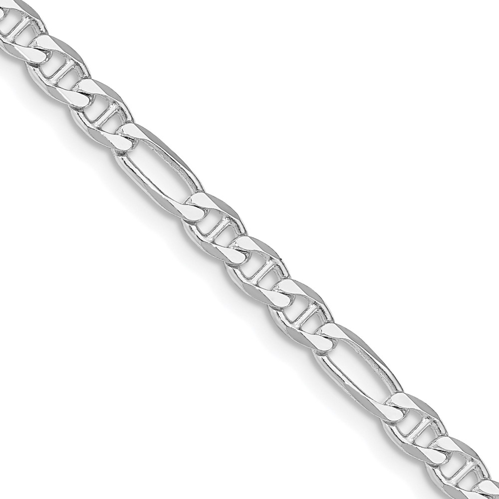 Sterling Silver Rhodium-plated 3.75mm Figaro Anchor Chain (QAF100R-20)
