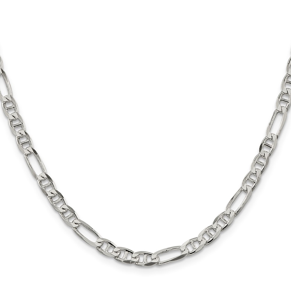 Sterling Silver 4.5mm Figaro Anchor Chain (QAF120-24)