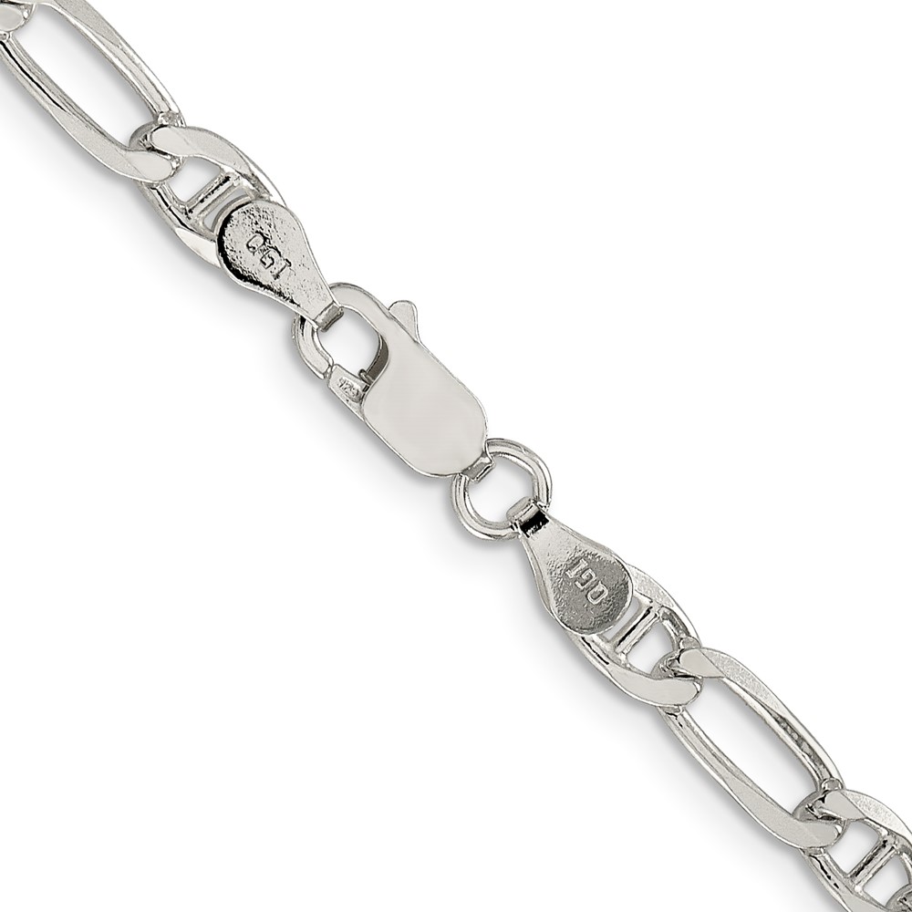 Sterling Silver 4.5mm Figaro Anchor Chain (QAF120-24)