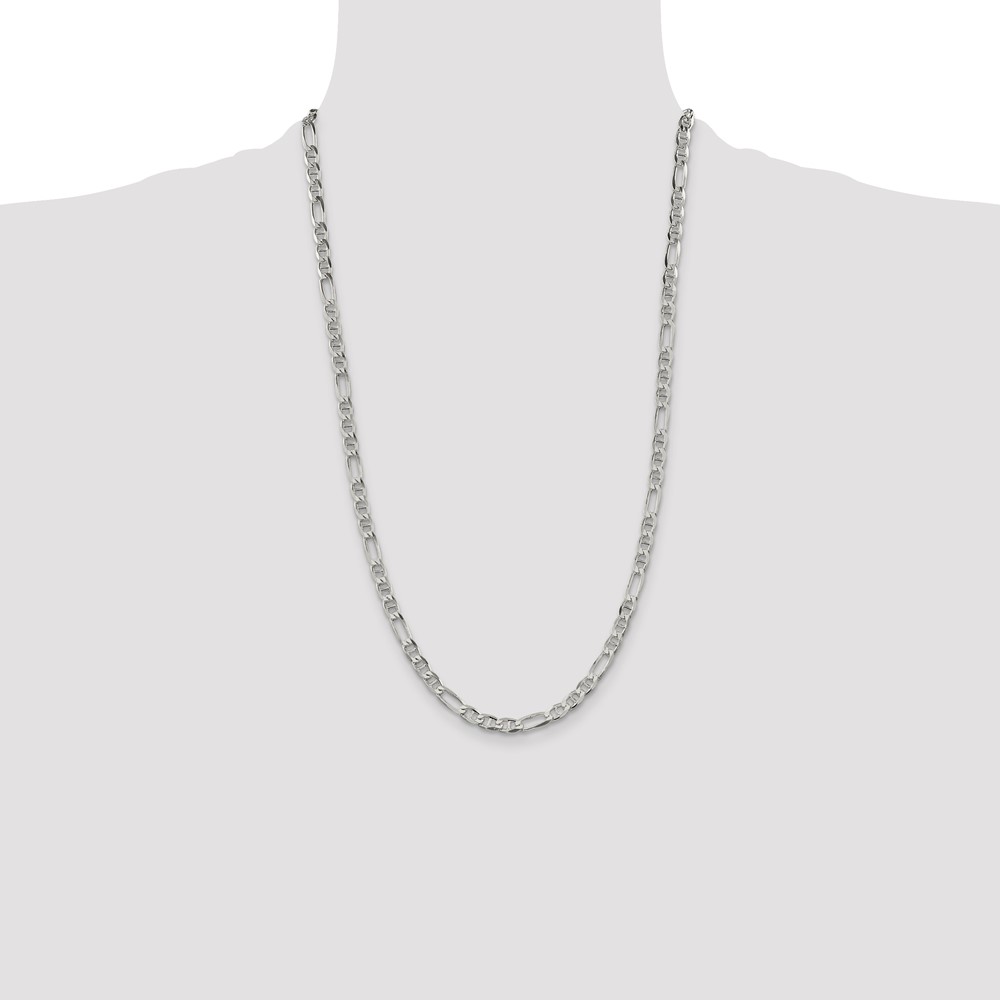 Sterling Silver 4.5mm Figaro Anchor Chain (QAF120-26)
