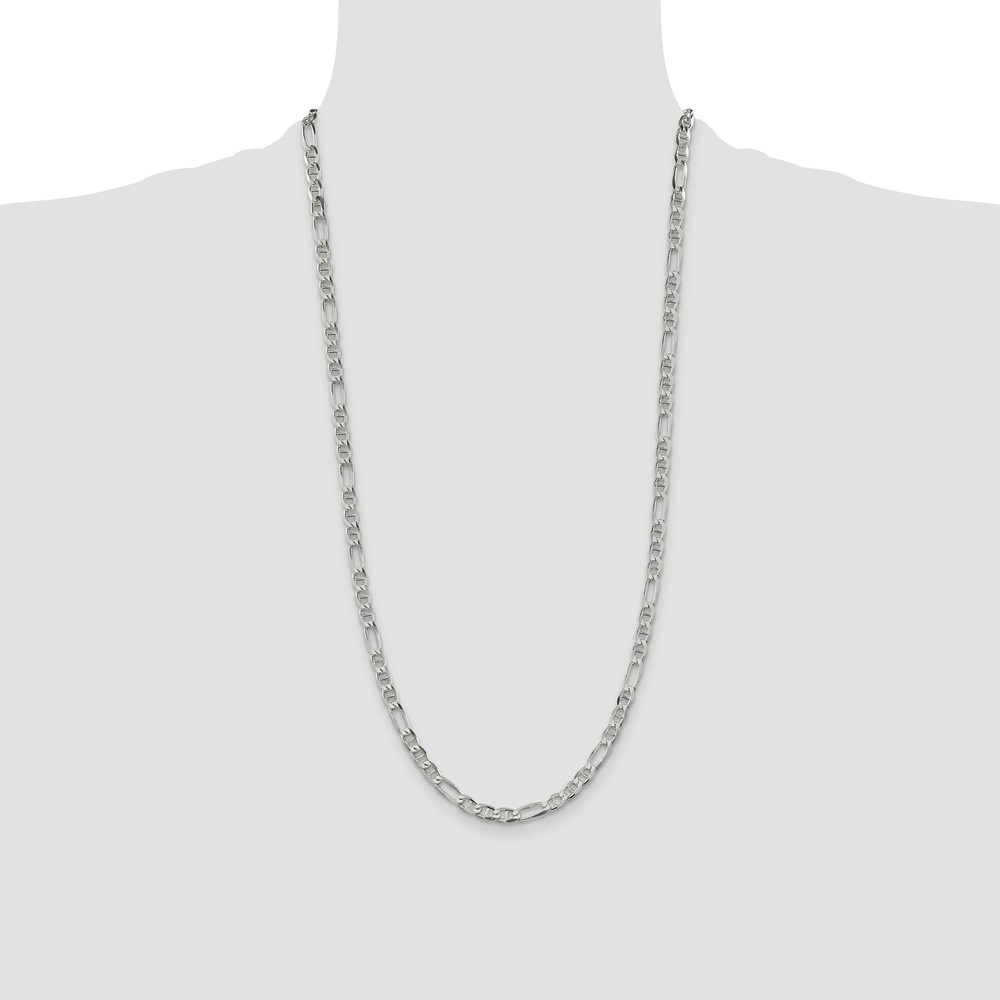 Sterling Silver 4.5mm Figaro Anchor Chain (QAF120-28)