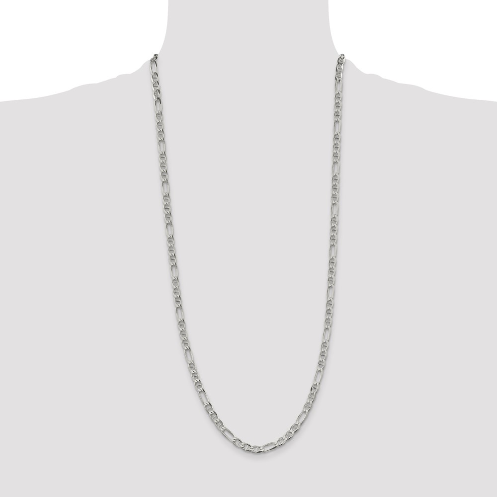 Sterling Silver 4.5mm Figaro Anchor Chain (QAF120-30)