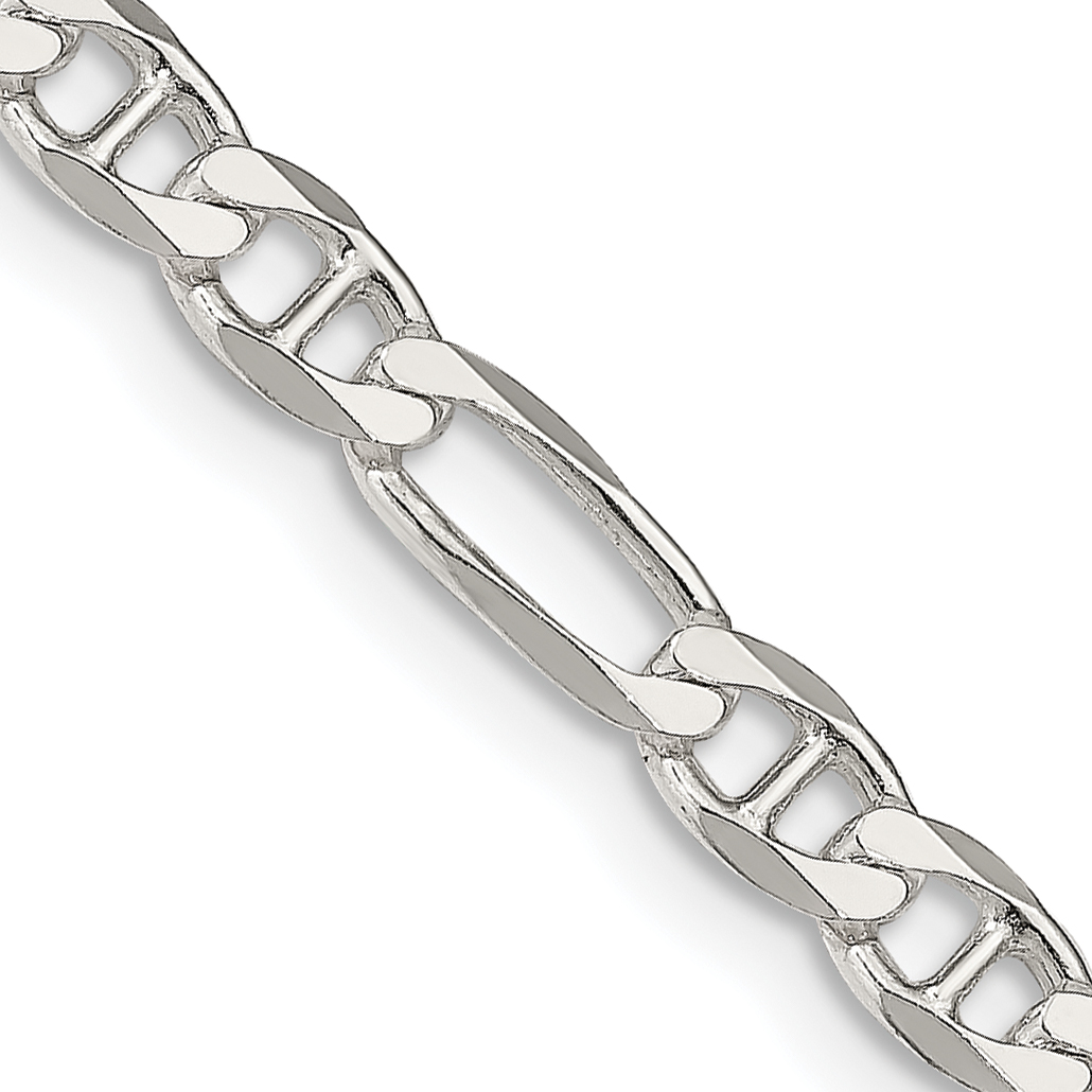 Sterling Silver 4.5mm Figaro Anchor Chain (QAF120-28)