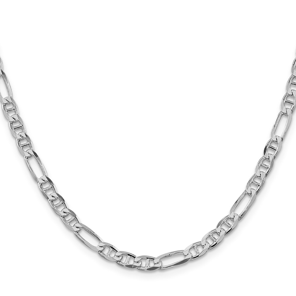 Sterling Silver Rhodium-plated 4.5mm Figaro Anchor Chain (QAF120R-20)