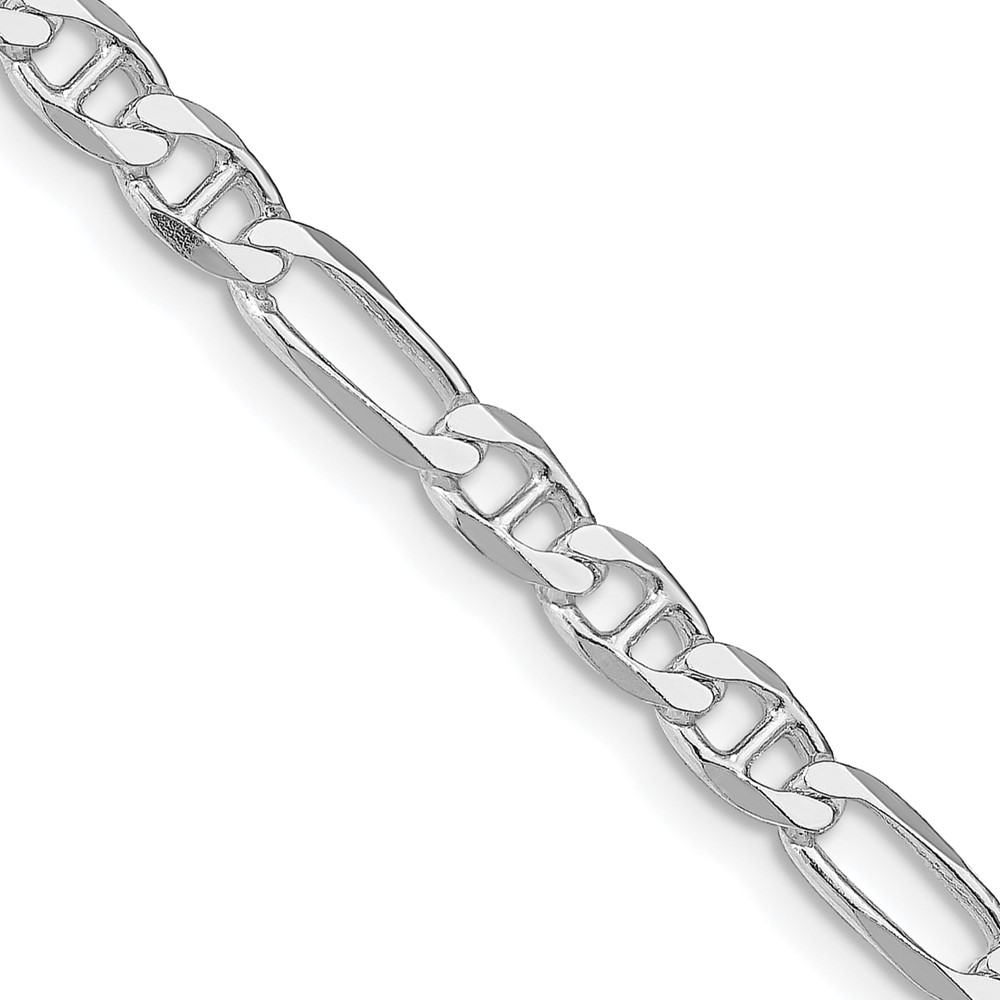 Sterling Silver Rhodium-plated 4.5mm Figaro Anchor Chain (QAF120R-18)