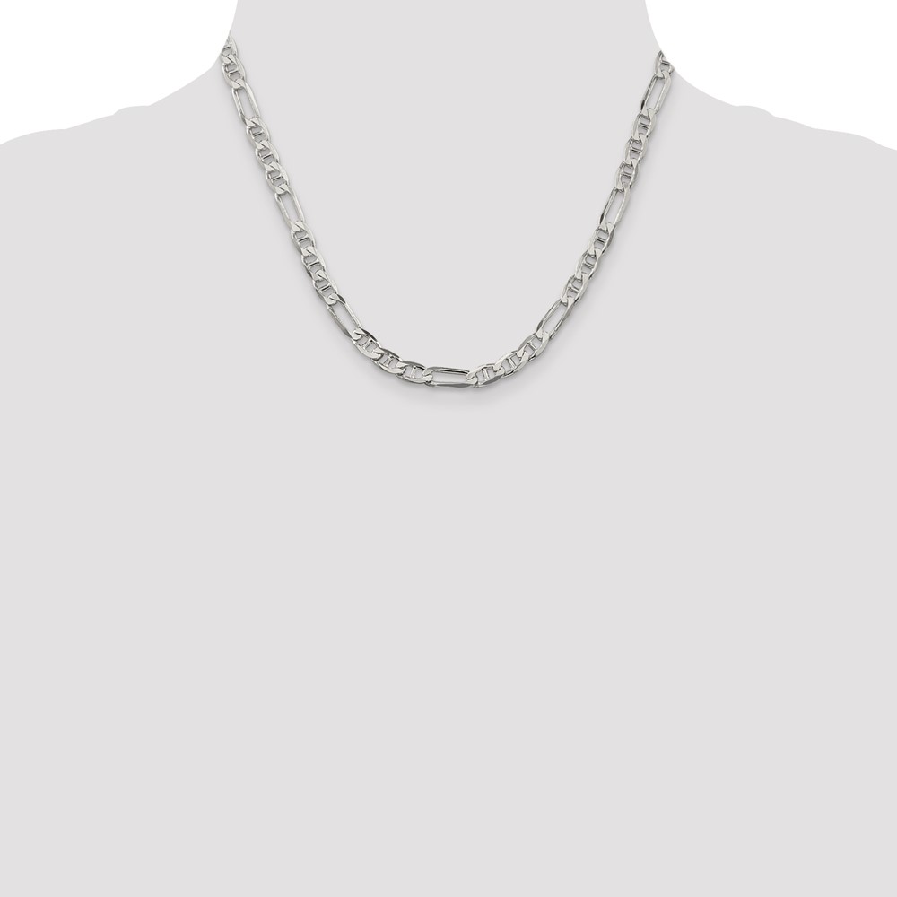 Sterling Silver 5.5mm Figaro Anchor Chain (QAF150-18)