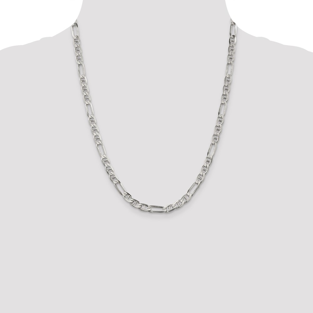 Sterling Silver 5.5mm Figaro Anchor Chain (QAF150-22)