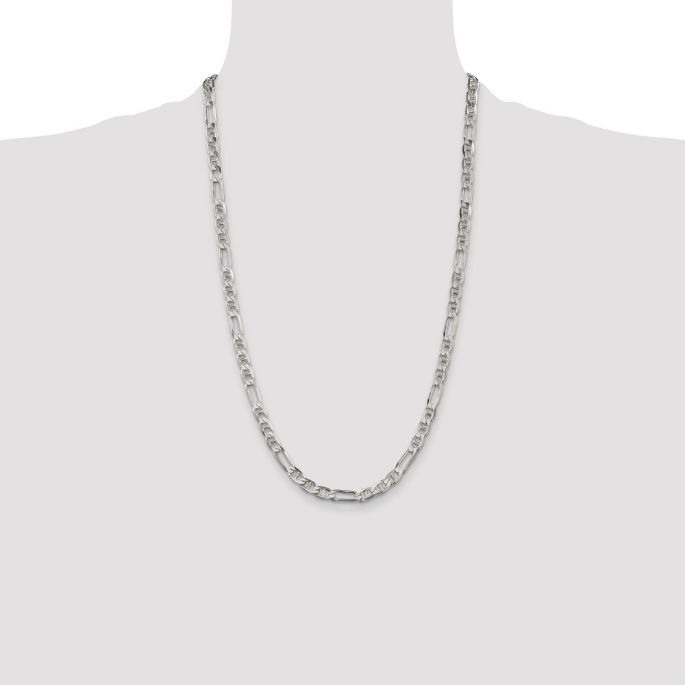 Sterling Silver 5.5mm Figaro Anchor Chain (QAF150-26)