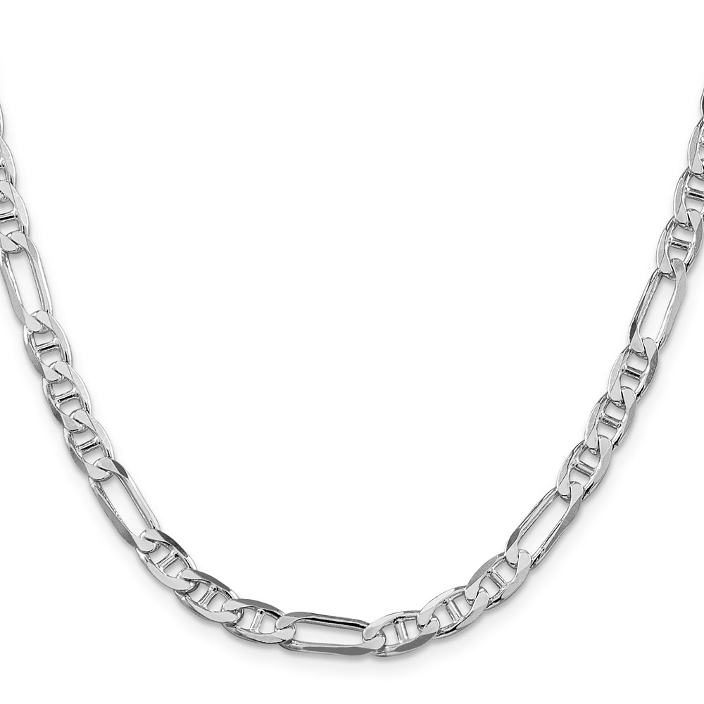 Sterling Silver Rhodium-plated 5.5mm Figaro Anchor Chain (QAF150R-22)