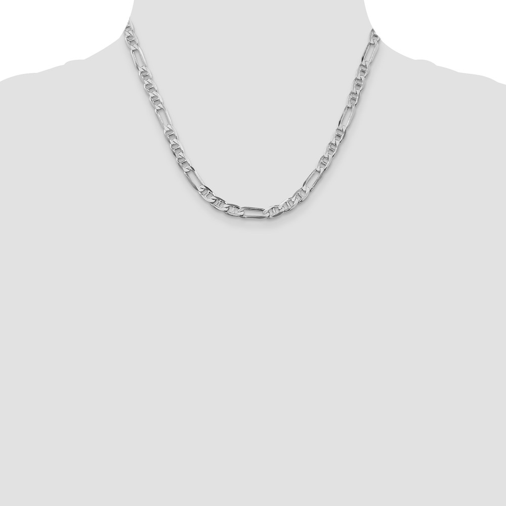 Sterling Silver Rhodium-plated 5.5mm Figaro Anchor Chain (QAF150R-18)