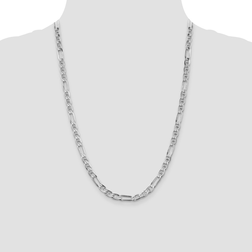 Sterling Silver Rhodium-plated 5.5mm Figaro Anchor Chain (QAF150R-24)