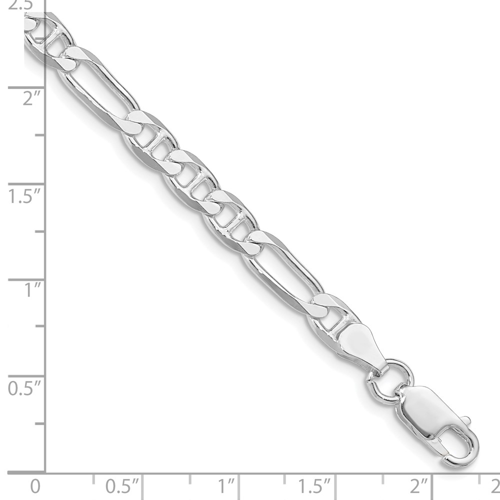 Sterling Silver Rhodium-plated 5.5mm Figaro Anchor Chain (QAF150R-9)