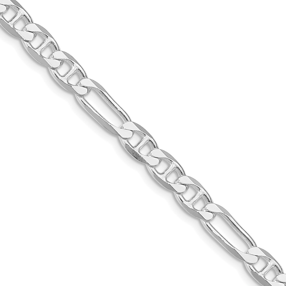 Sterling Silver Rhodium-plated 5.5mm Figaro Anchor Chain (QAF150R-22)