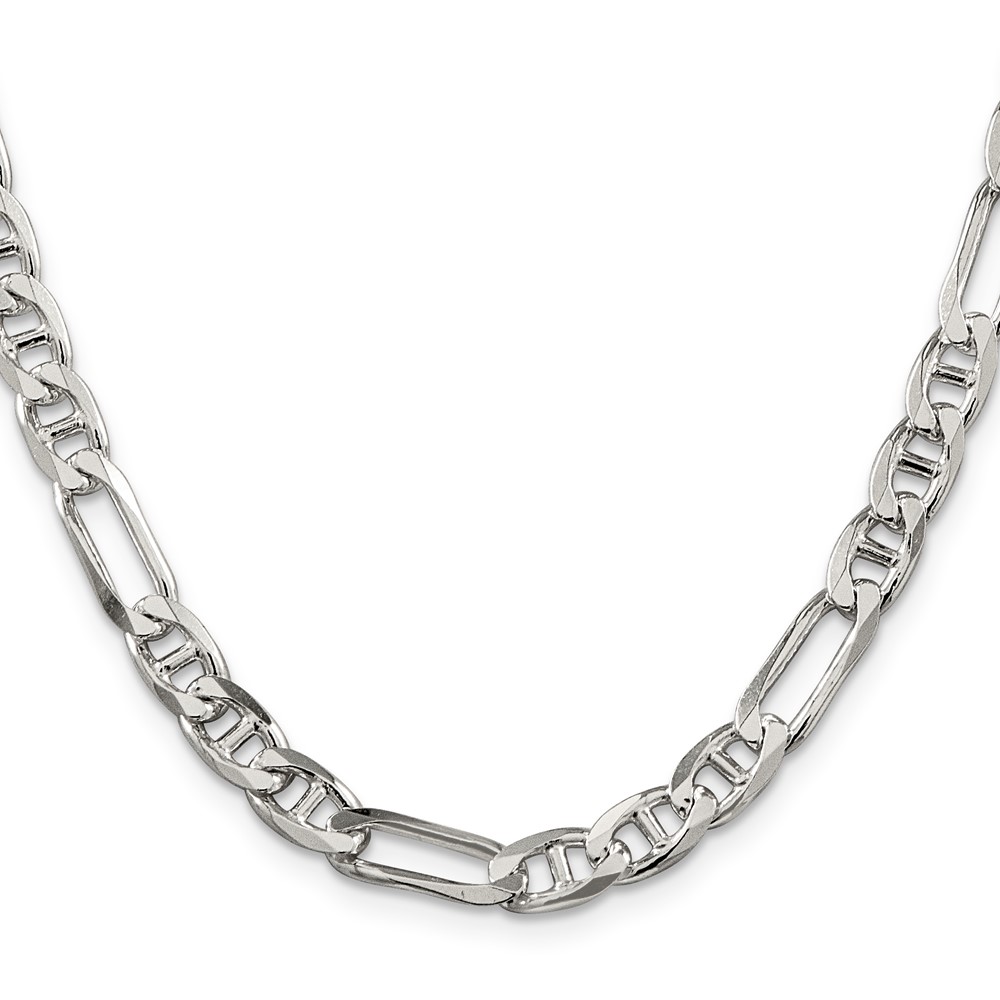 Sterling Silver 6.5mm Figaro Anchor Chain (QAF180-28)