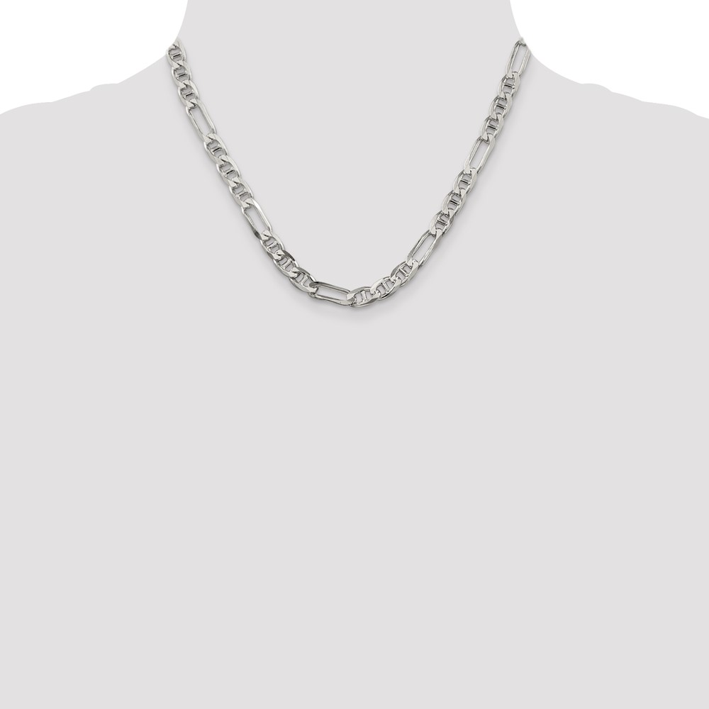 Sterling Silver 6.5mm Figaro Anchor Chain (QAF180-18)