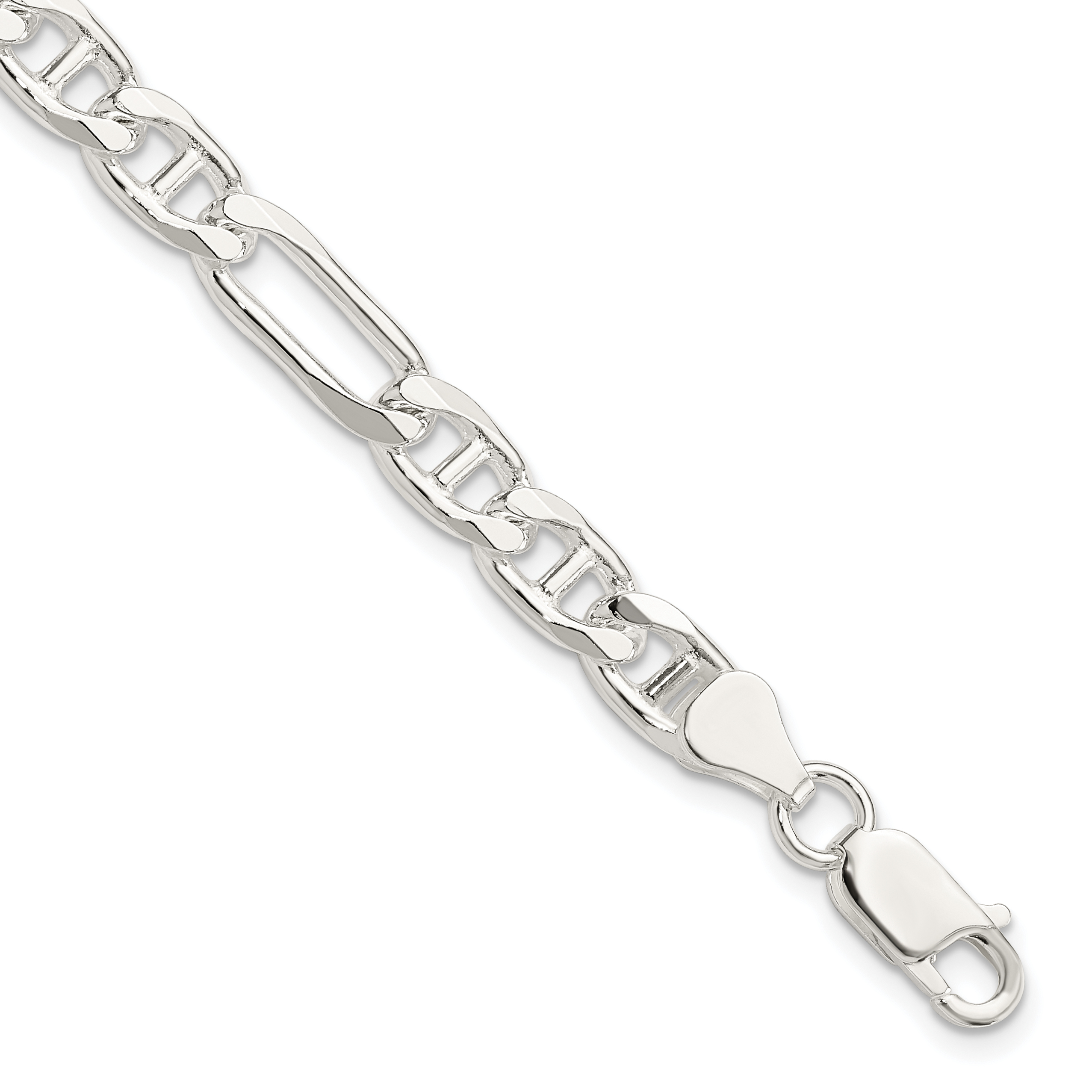 Sterling Silver 6.5mm Figaro Anchor Chain (QAF180-9)