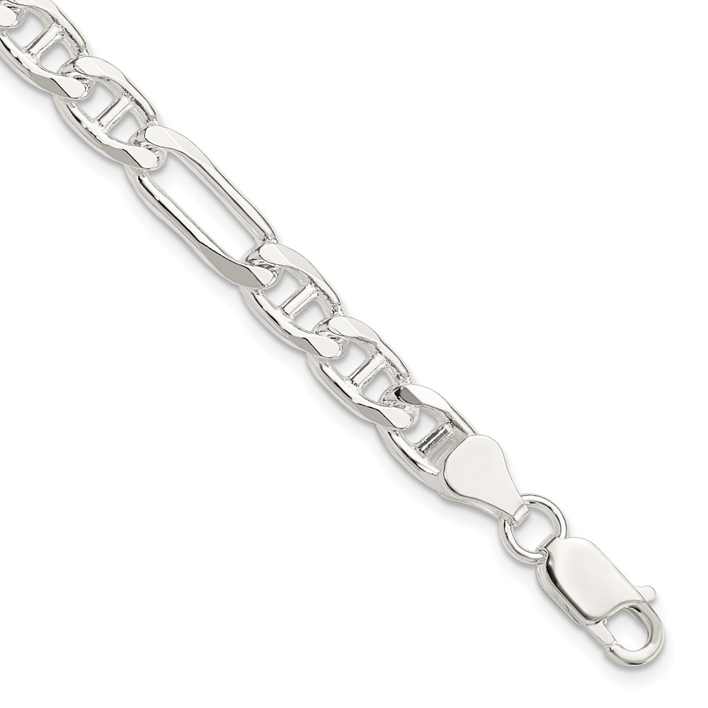 Sterling Silver 6.5mm Figaro Anchor Chain (QAF180-9)