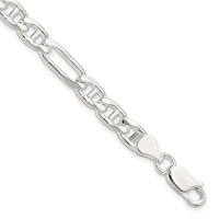 Sterling Silver 6.5mm Figaro Anchor Chain view 1
