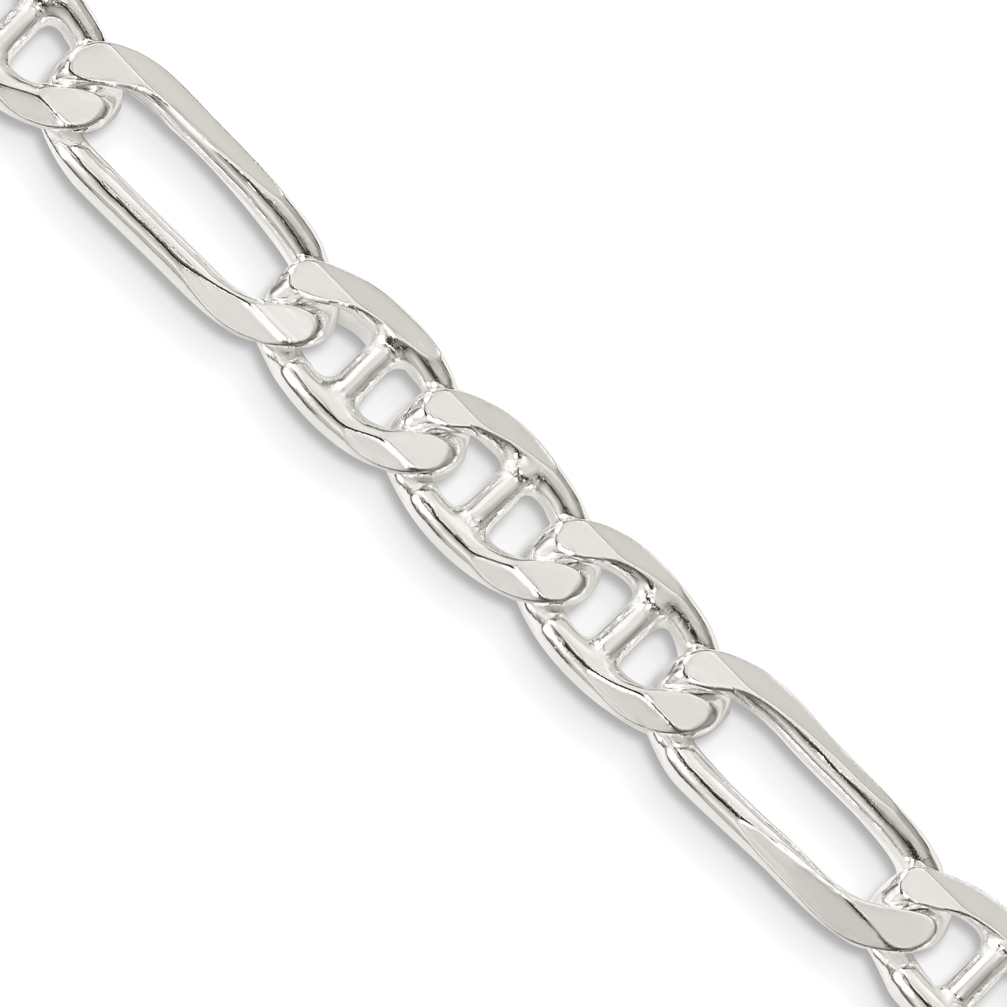 Sterling Silver 6.5mm Figaro Anchor Chain (QAF180-26)