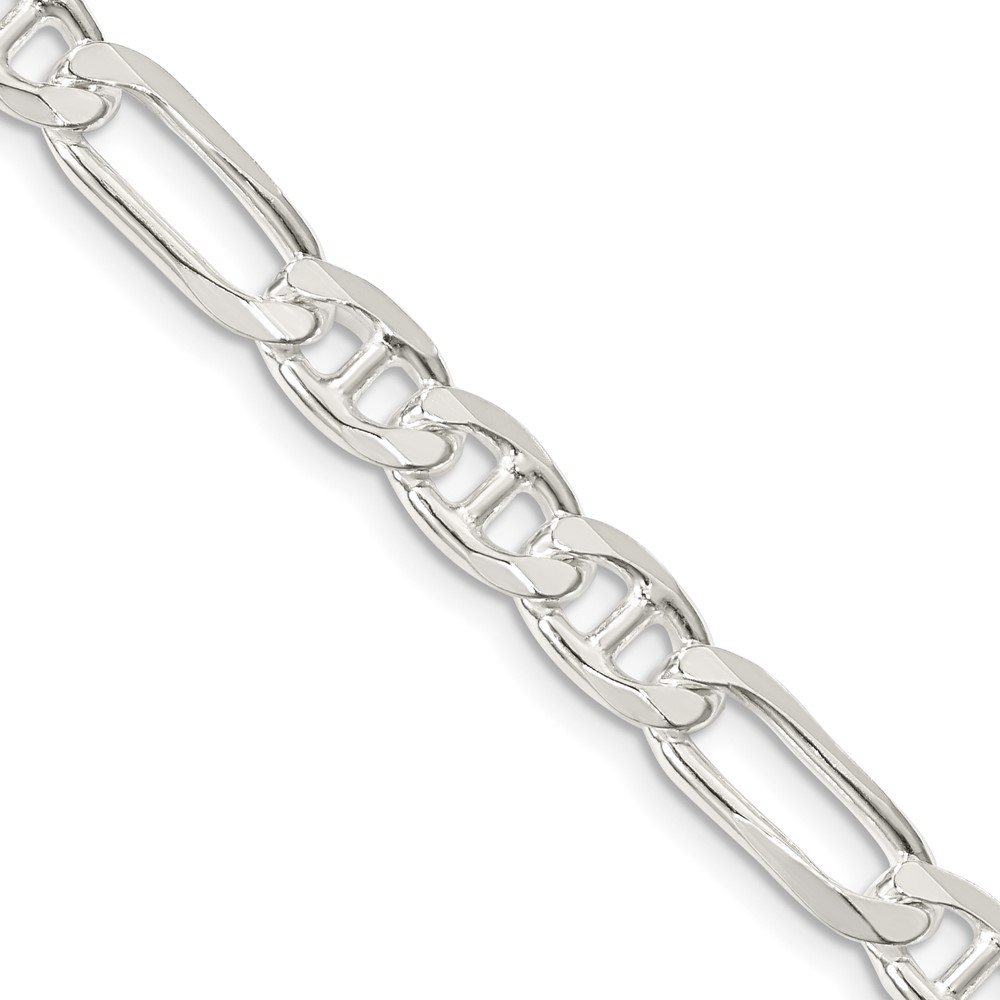 Sterling Silver 6.5mm Figaro Anchor Chain (QAF180-26)
