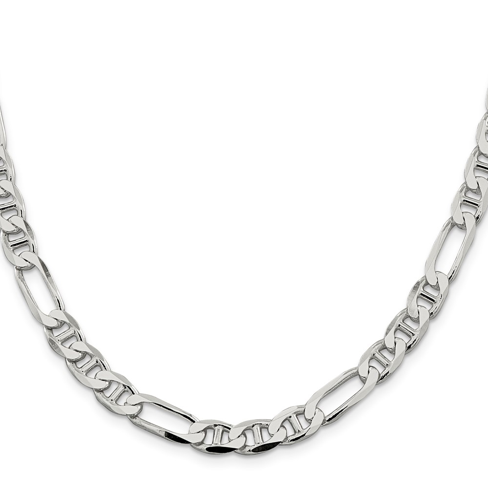 Sterling Silver 7.5mm Figaro Anchor Chain (QAF200-26)