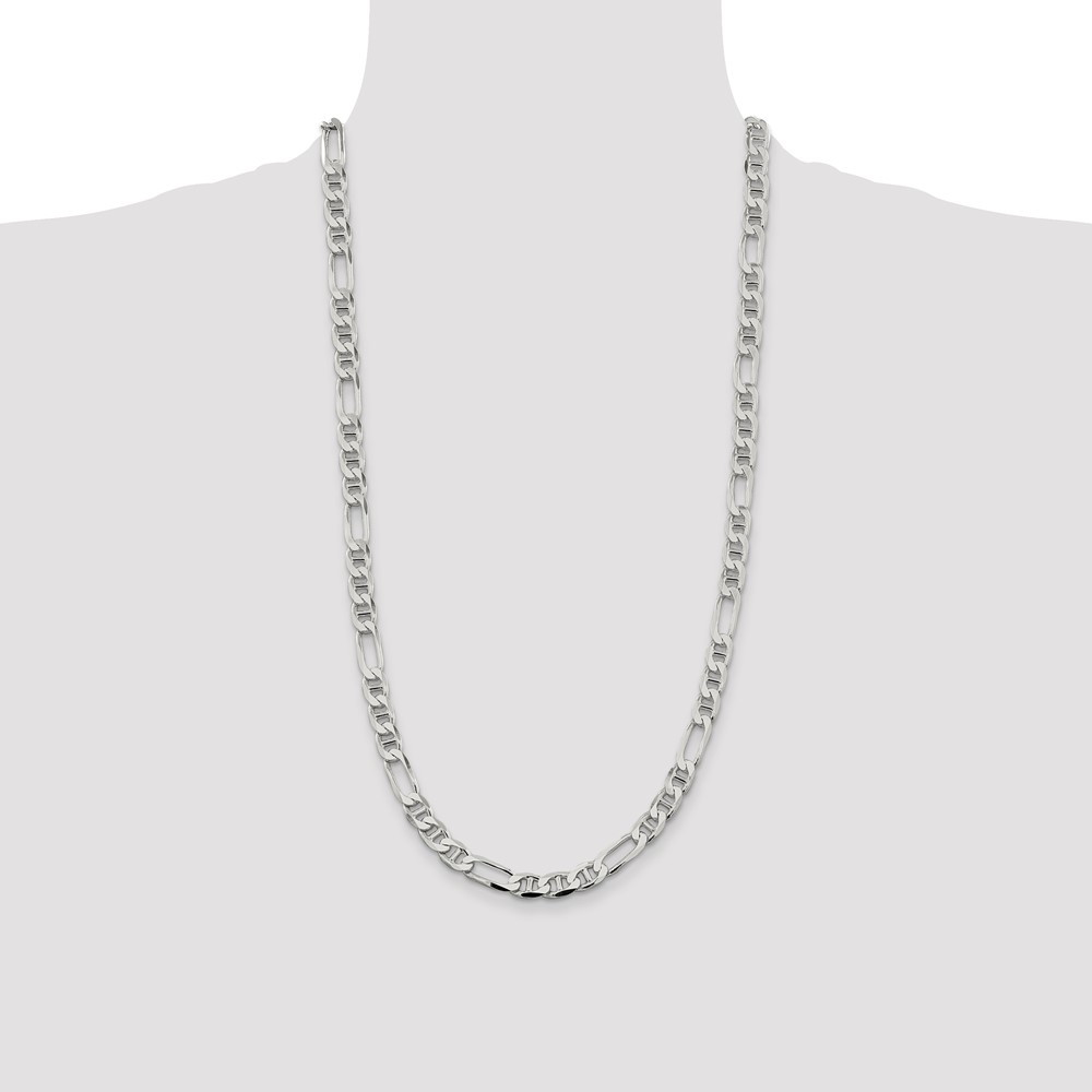 Sterling Silver 7.5mm Figaro Anchor Chain (QAF200-28)