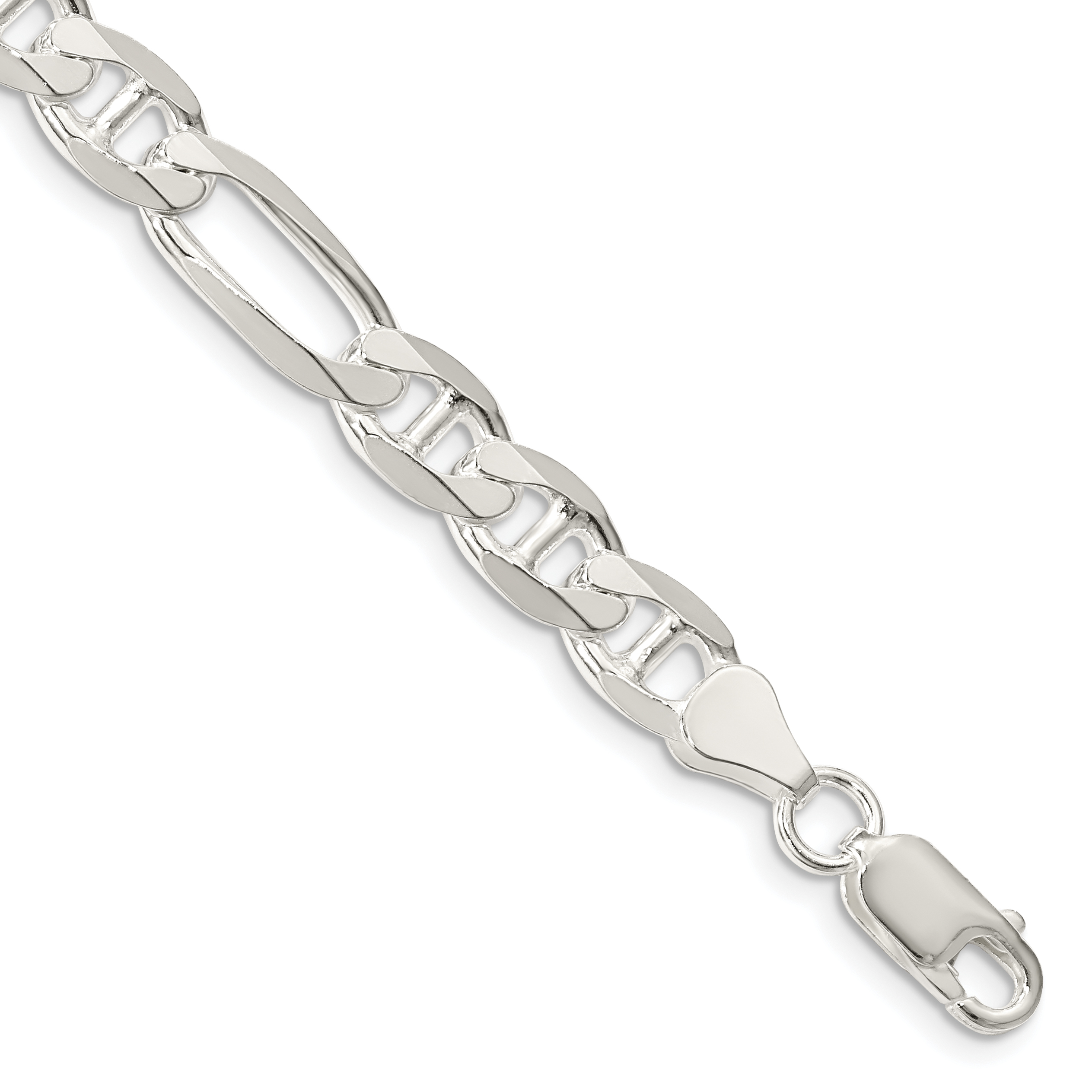 Sterling Silver 7.5mm Figaro Anchor Chain (QAF200-8)