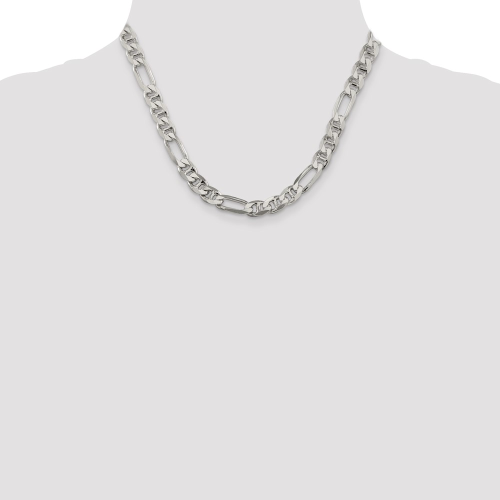 Sterling Silver 8.25mm Figaro Anchor Chain (QAF220-18)