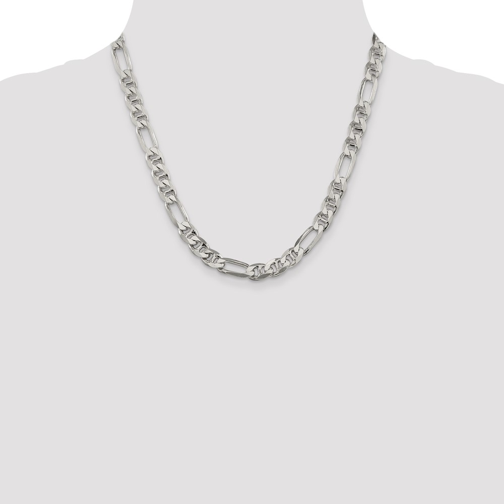 Sterling Silver 8.25mm Figaro Anchor Chain (QAF220-20)