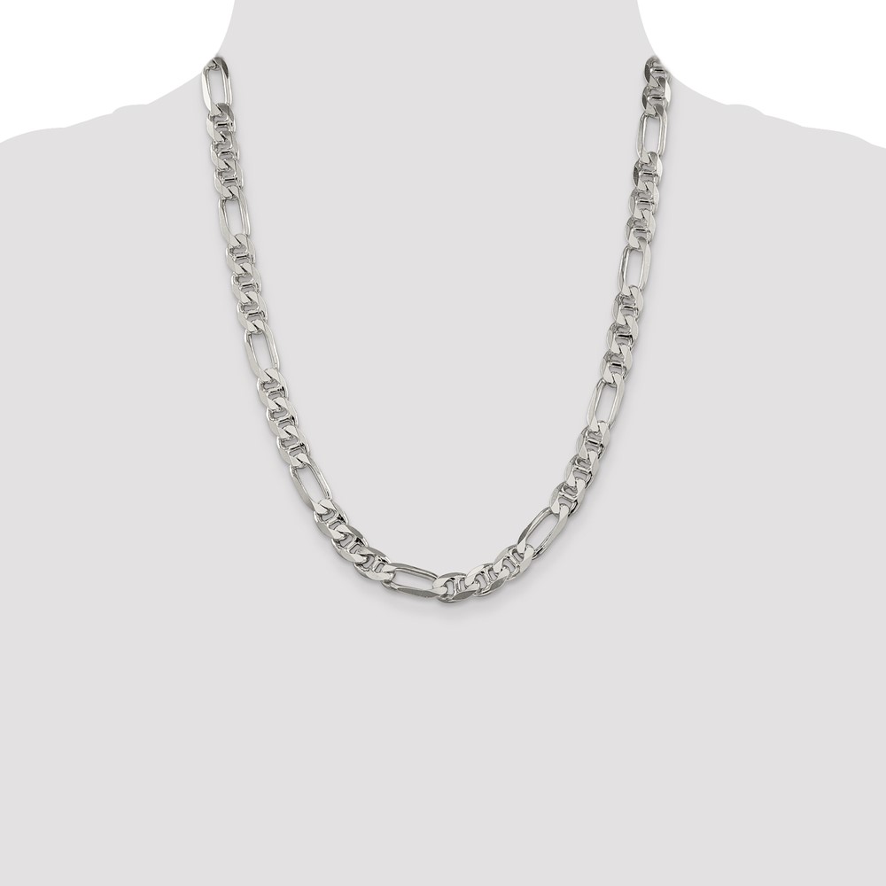 Sterling Silver 8.25mm Figaro Anchor Chain (QAF220-22)