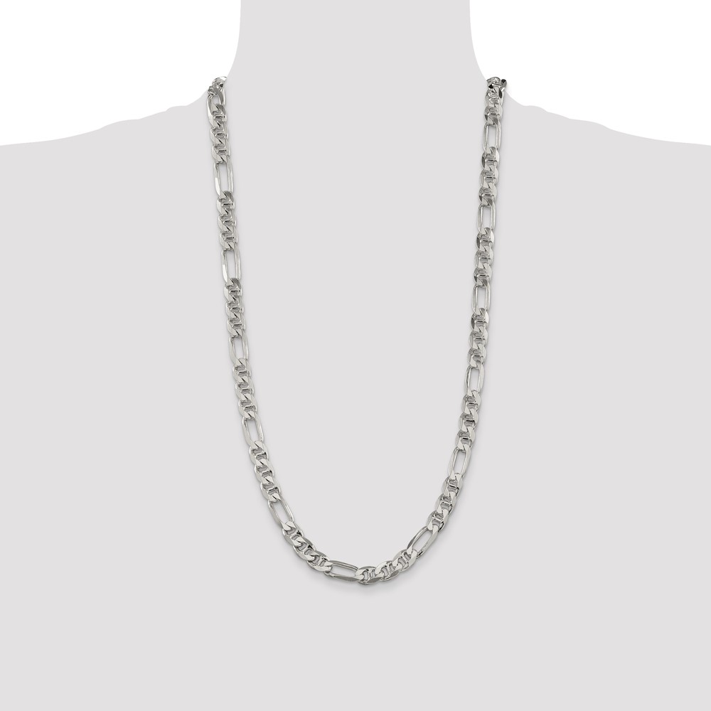 Sterling Silver 8.25mm Figaro Anchor Chain (QAF220-28)