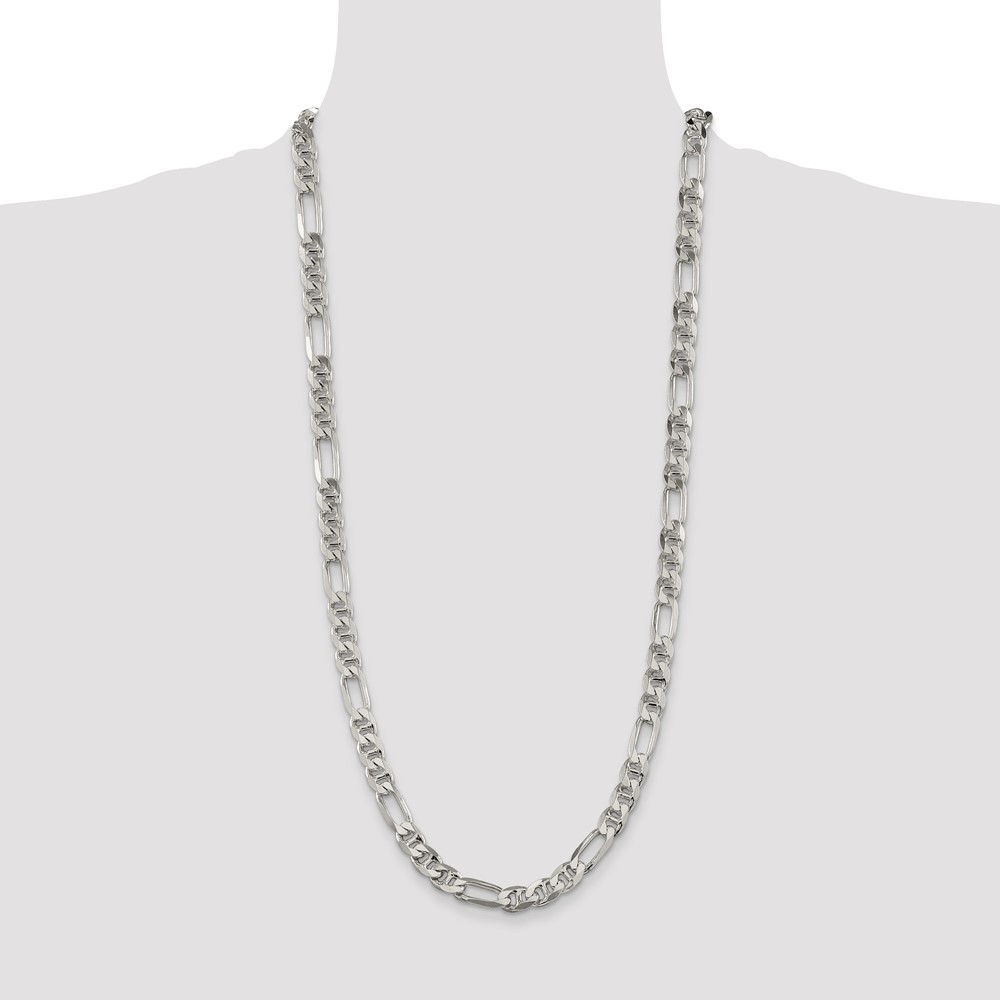 Sterling Silver 8.25mm Figaro Anchor Chain (QAF220-30)