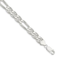 Sterling Silver 8.25mm Figaro Anchor Chain view 1