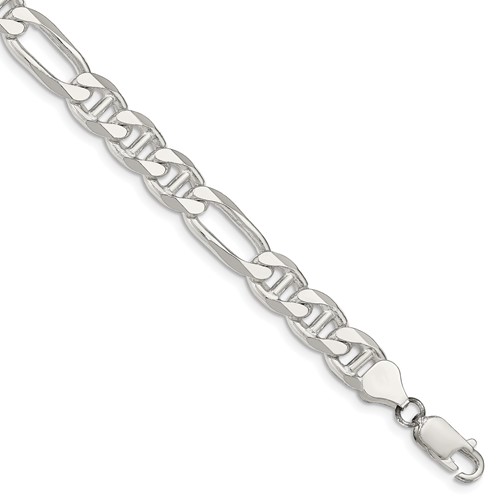 Sterling Silver 8.25mm Figaro Anchor Chain