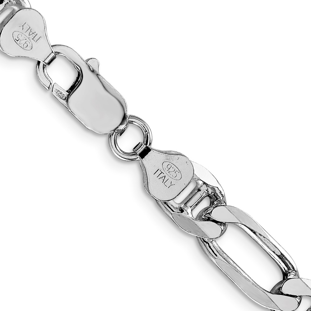 Sterling Silver Rhodium-plated 8.25mm Figaro Anchor Chain (QAF220R-24)