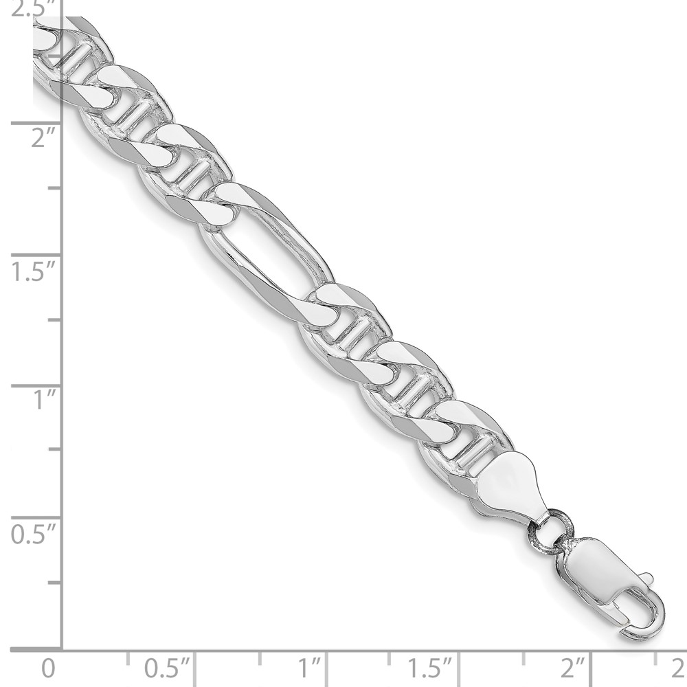 Sterling Silver Rhodium-plated 8.25mm Figaro Anchor Chain (QAF220R-8)