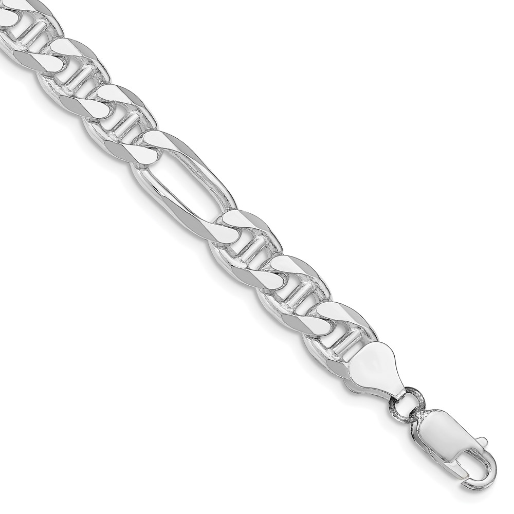 Sterling Silver Rhodium-plated 8.25mm Figaro Anchor Chain (QAF220R-8)