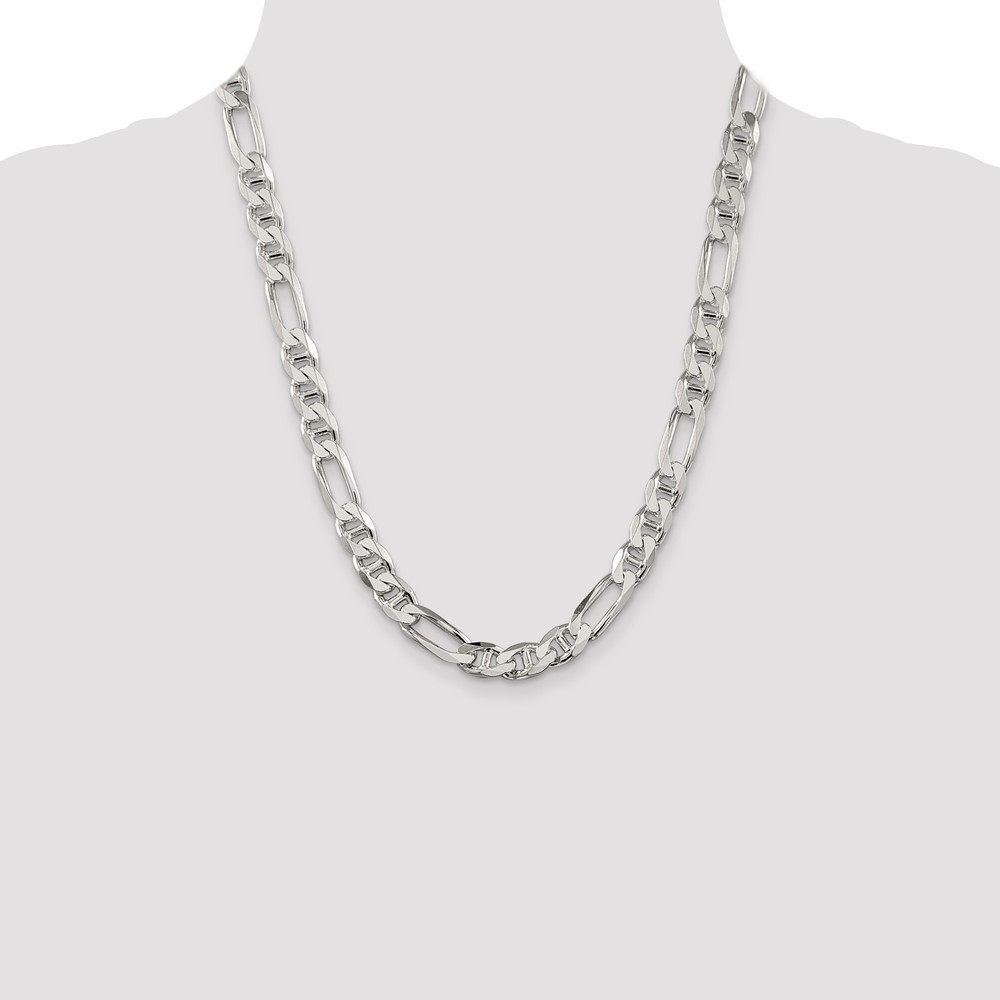 Sterling Silver 8.75mm Figaro Anchor Chain (QAF250-22)
