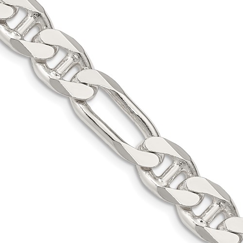 Sterling Silver 8.75mm Figaro Anchor Chain