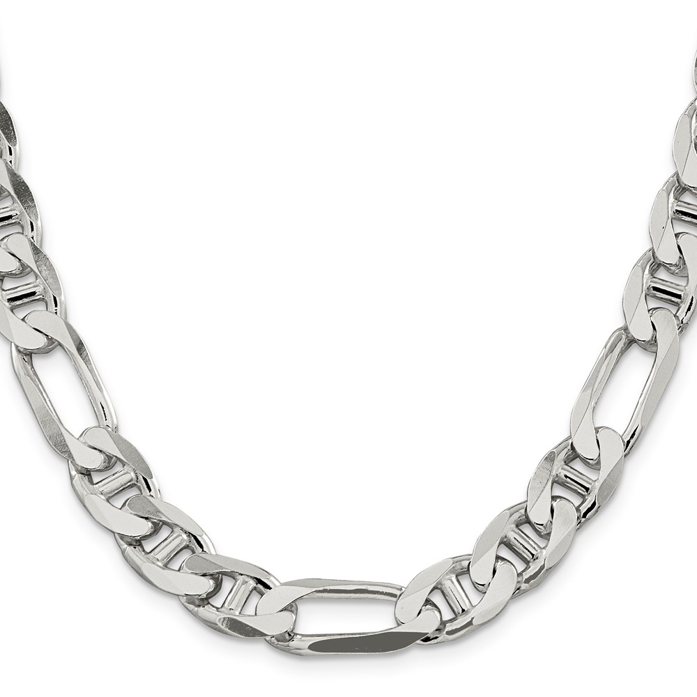 Sterling Silver 10.65mm Figaro Anchor Chain (QAF300-22)