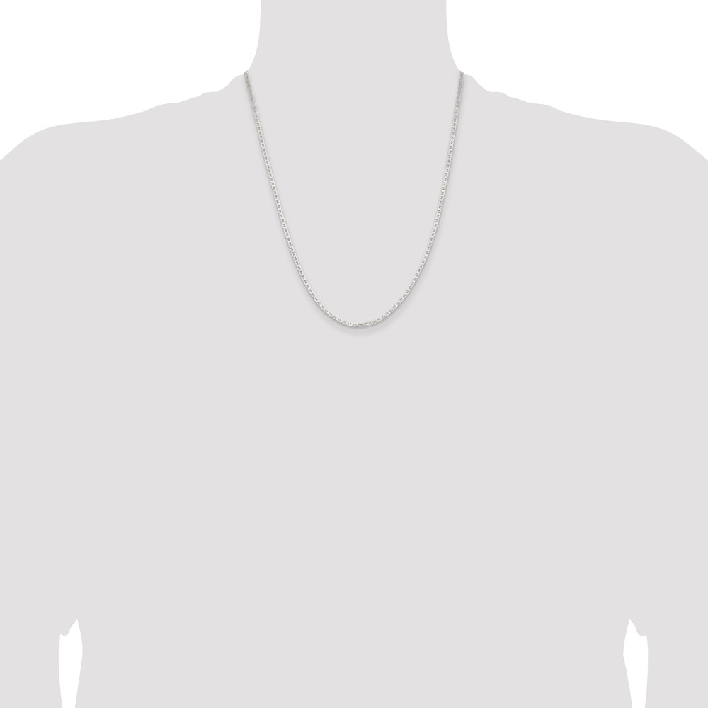 Sterling Silver 2.1mm Flat Anchor Chain (QAN060-22)