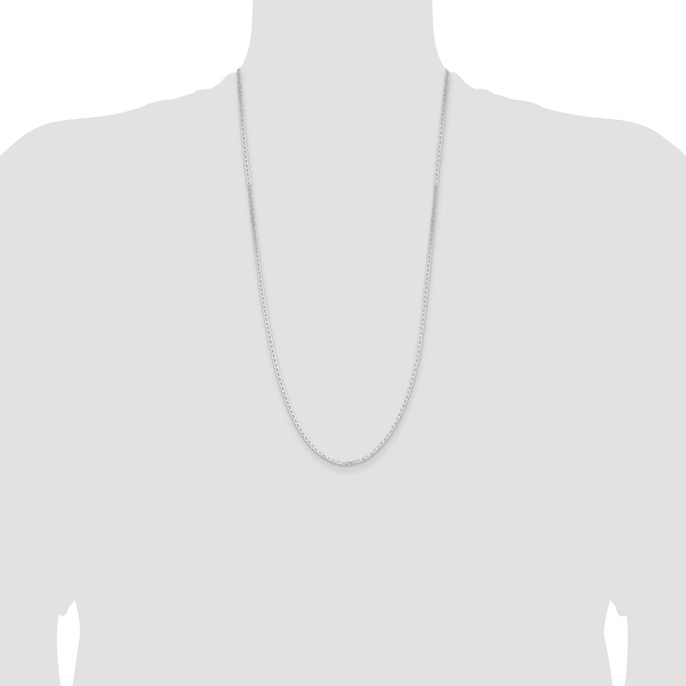 Sterling Silver 2.1mm Flat Anchor Chain (QAN060-28)