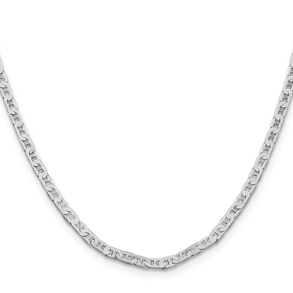 Sterling Silver Rhodium-plated 3mm Flat Anchor Chain (QAN080R-22)