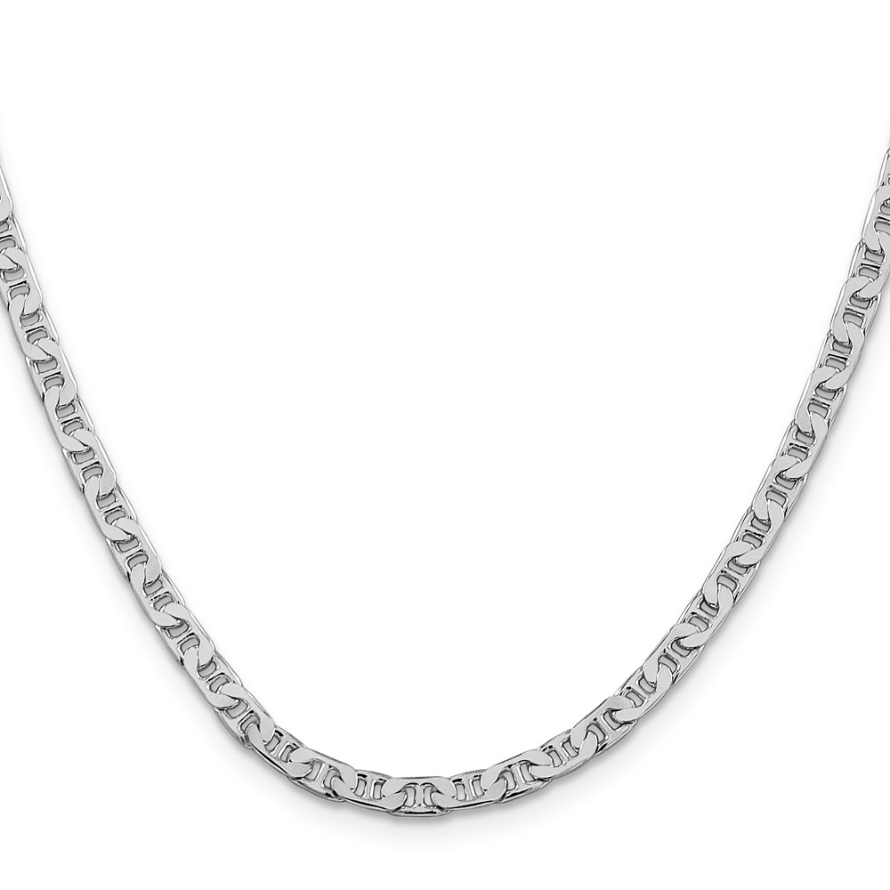 Sterling Silver Rhodium-plated 3.75mm Flat Anchor Chain (QAN100R-18)