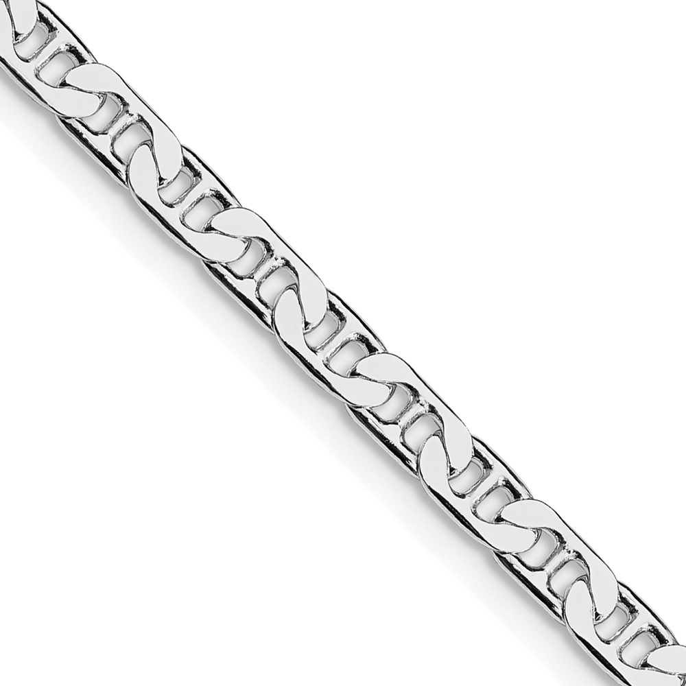Sterling Silver Rhodium-plated 3.75mm Flat Anchor Chain (QAN100R-18)
