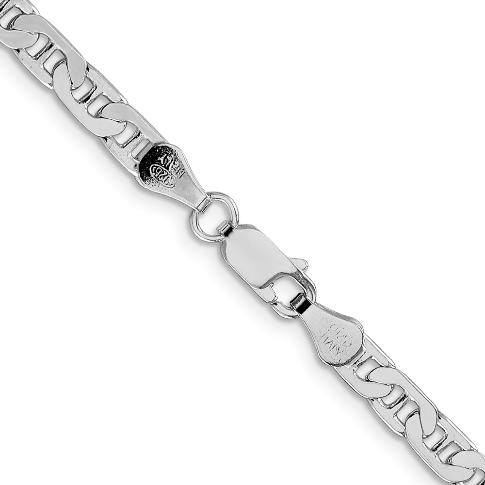 Sterling Silver Rhodium-plated 4.5mm Flat Anchor Chain (QAN120R-24)