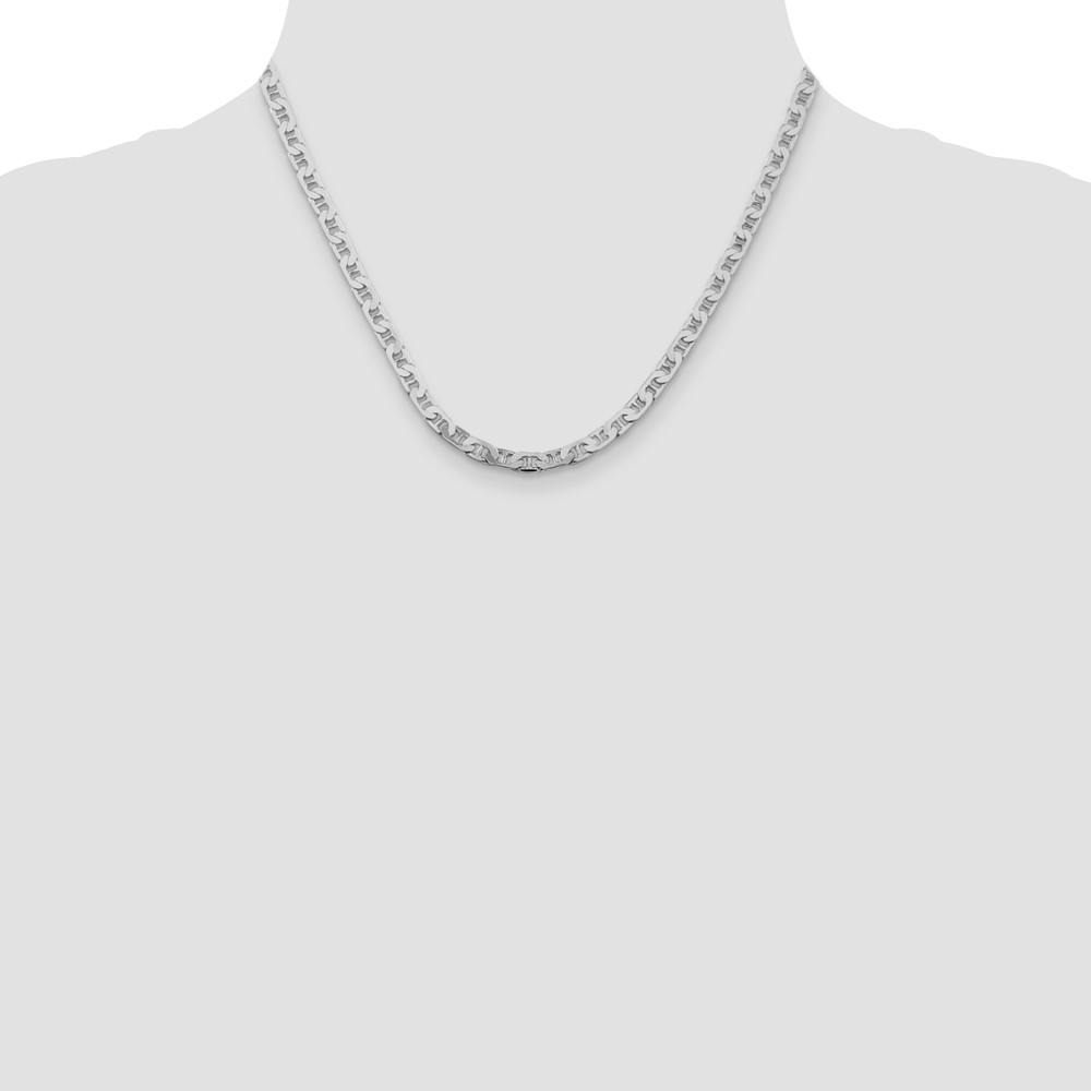 Sterling Silver Rhodium-plated 4.5mm Flat Anchor Chain (QAN120R-18)